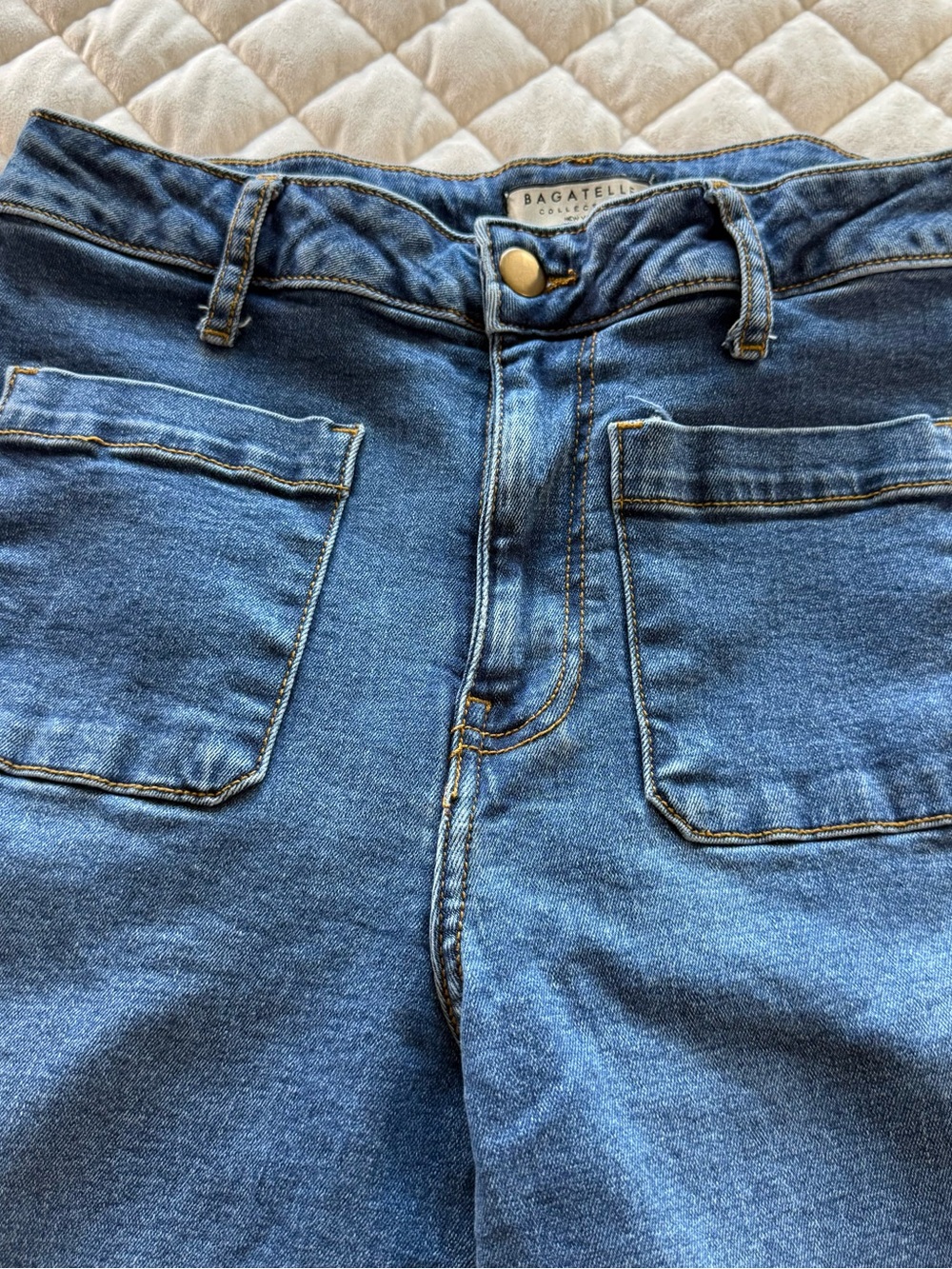 Bagatelle Collection Wide Leg Patch Pocket Jeans Medium Wash Size 29